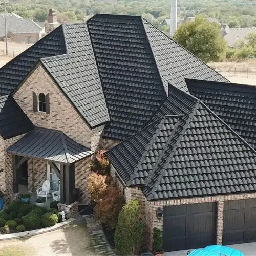 A Columbus metal roof house with metal tiles